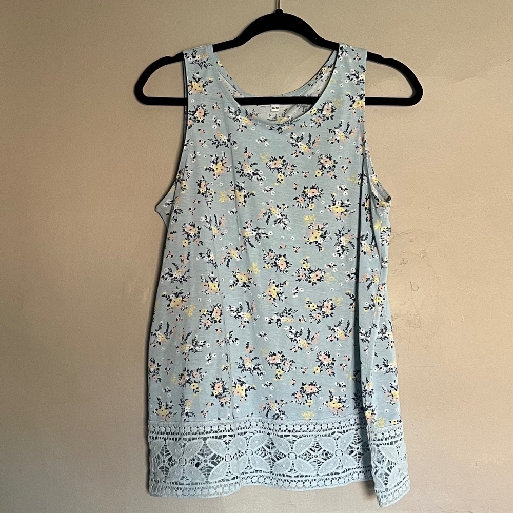 Women's Blue Floral Tank